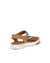 Women's ECCO® Flowt Nubuck Flat Sandal - Brown - Back