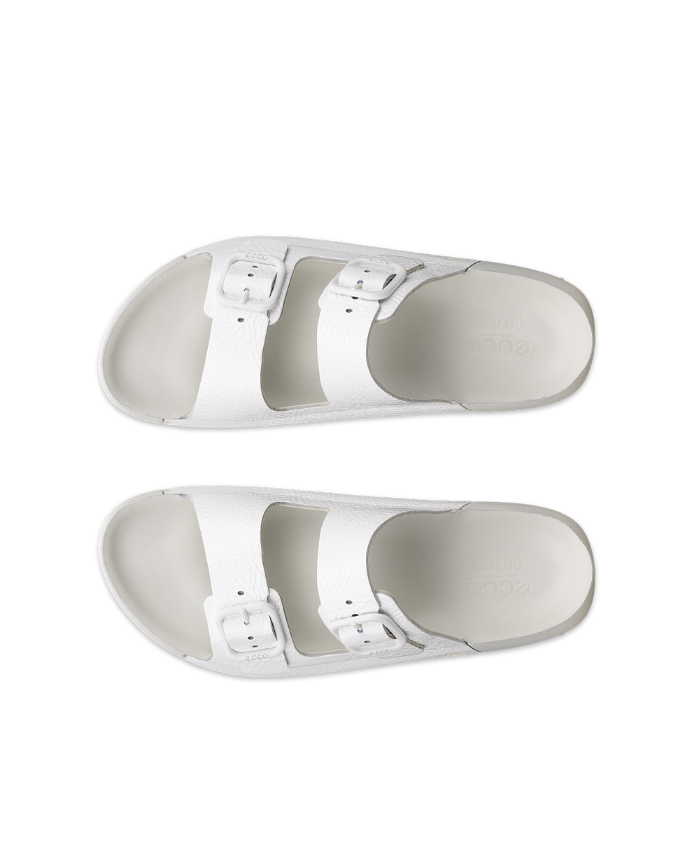 ECCO® Cozmo sandale en cuir deux brides pour femme - Blanc - Top left pair