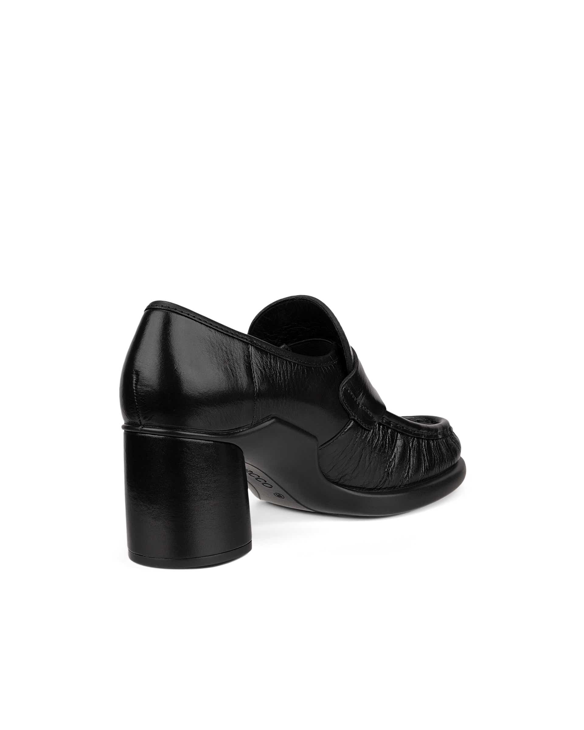 ECCO Sculpted LX 55 ウィメンズ レザーブロックヒールローファー - ブラック - Back