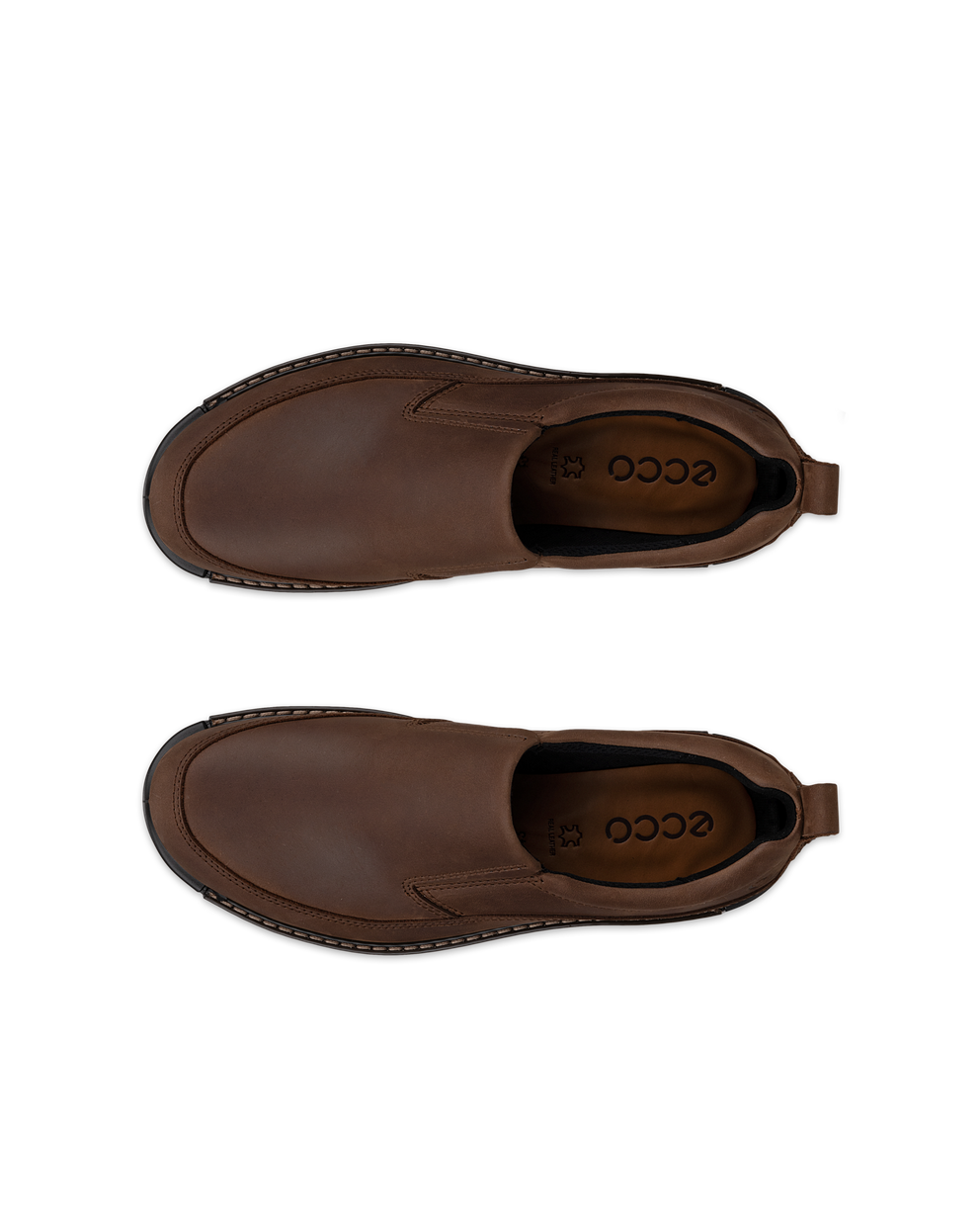 Men's ECCO® Fusion Nubuck Slip-On - Brown - Top left pair