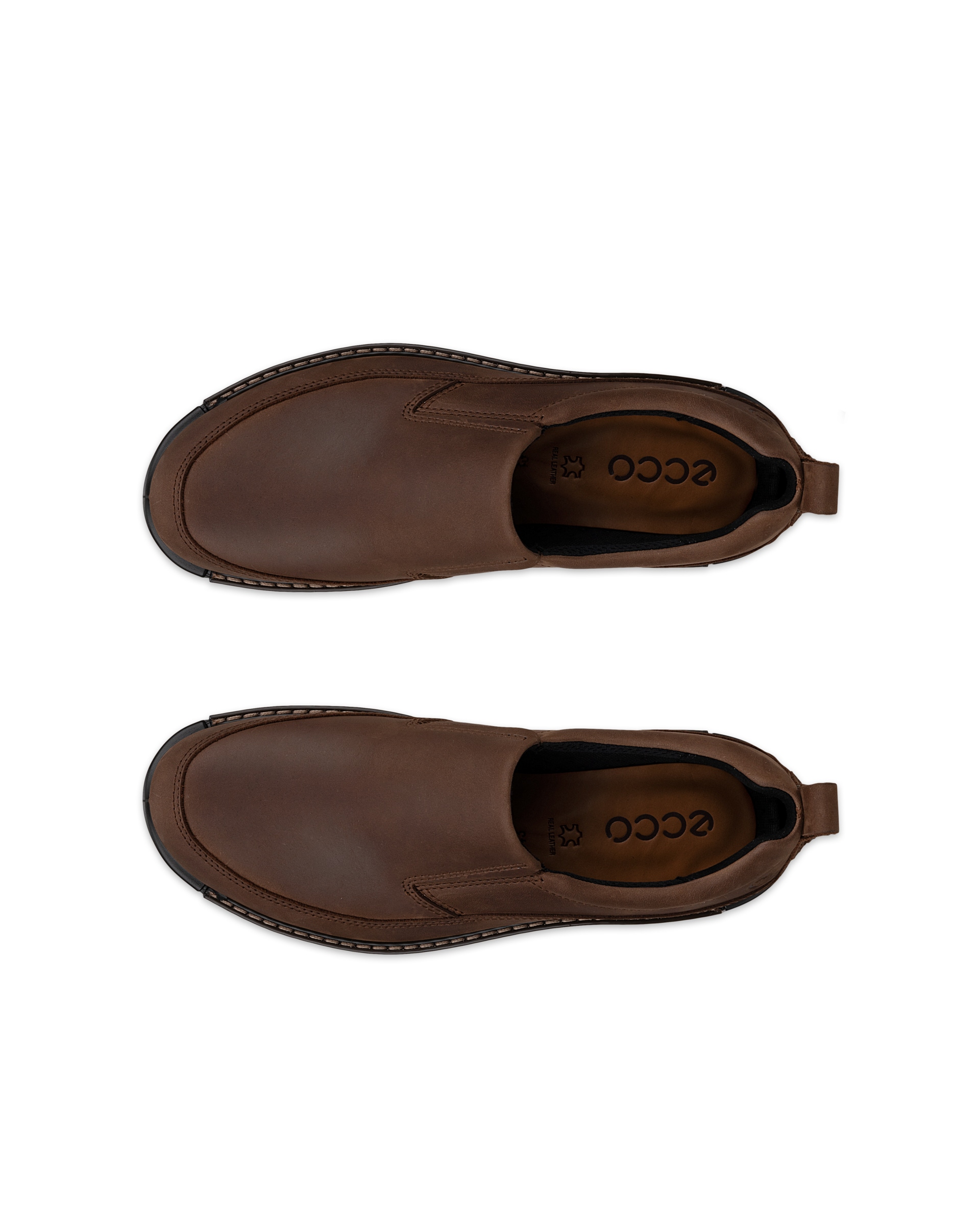 Men's ECCO® Fusion Nubuck Slip-On - Brown - Top left pair