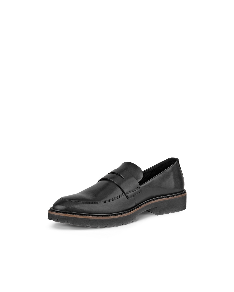 Women s ECCO Modern Tailored Leather Penny Loafer Black