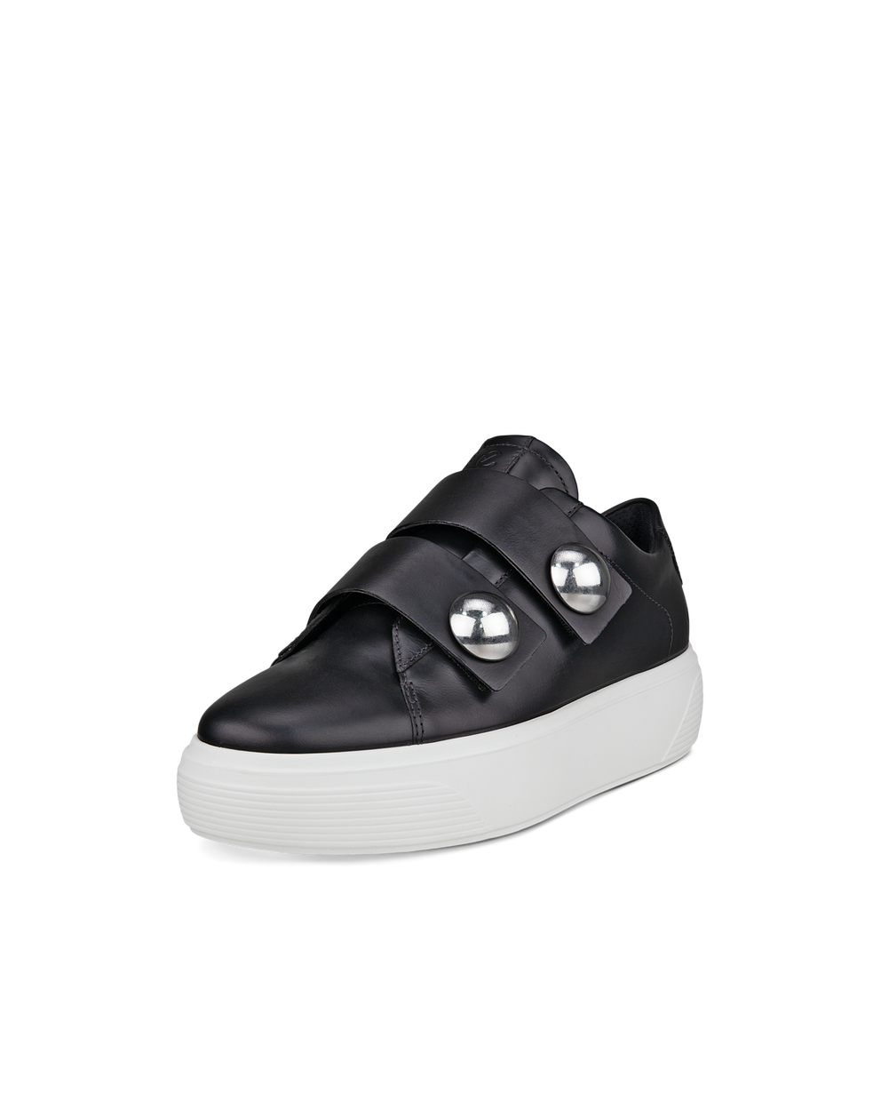 Women's ECCO® Street Platform Leather Sneaker - Black - Main