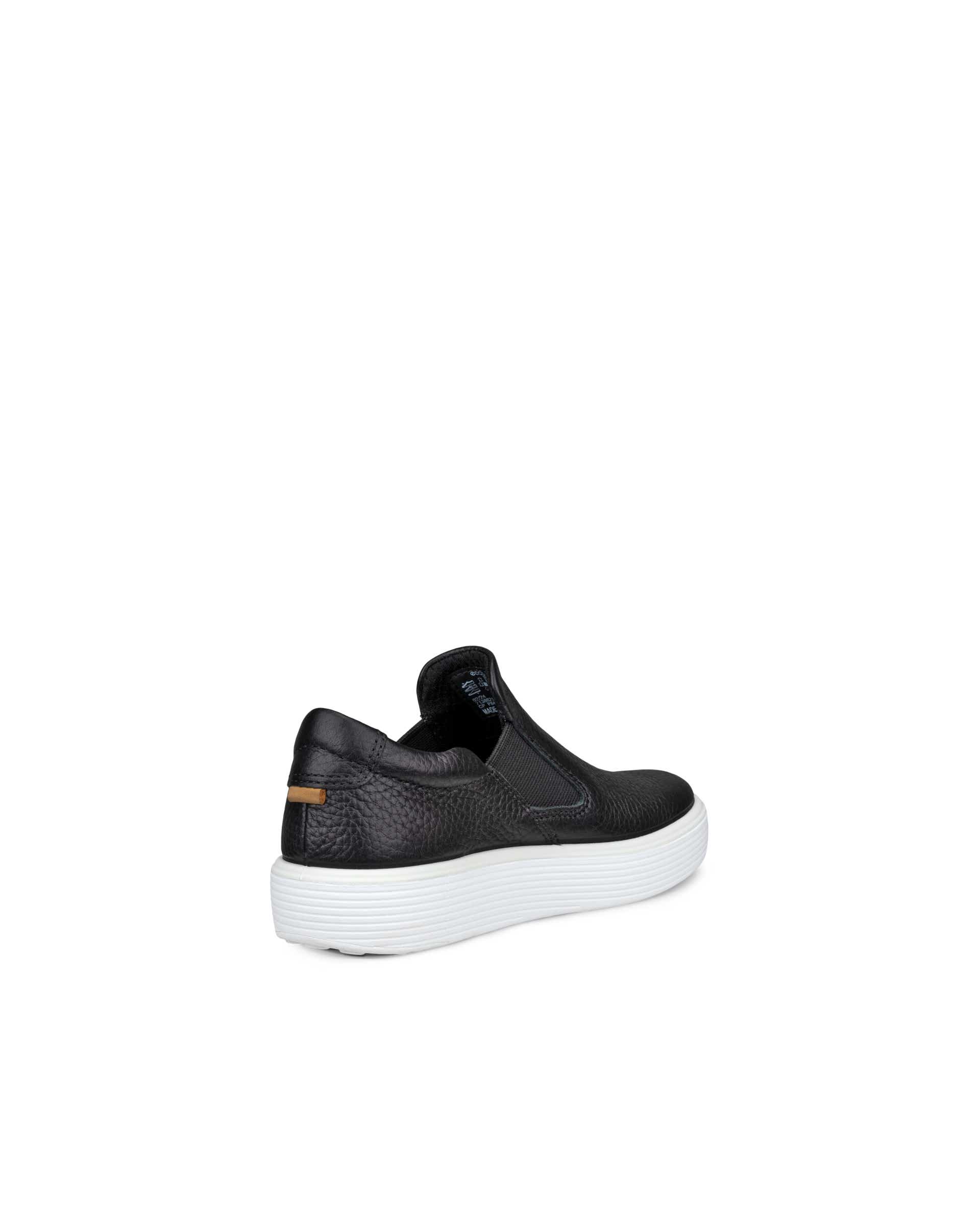 Kids' ECCO® Soft 60 Leather Slip-On - Black - Back