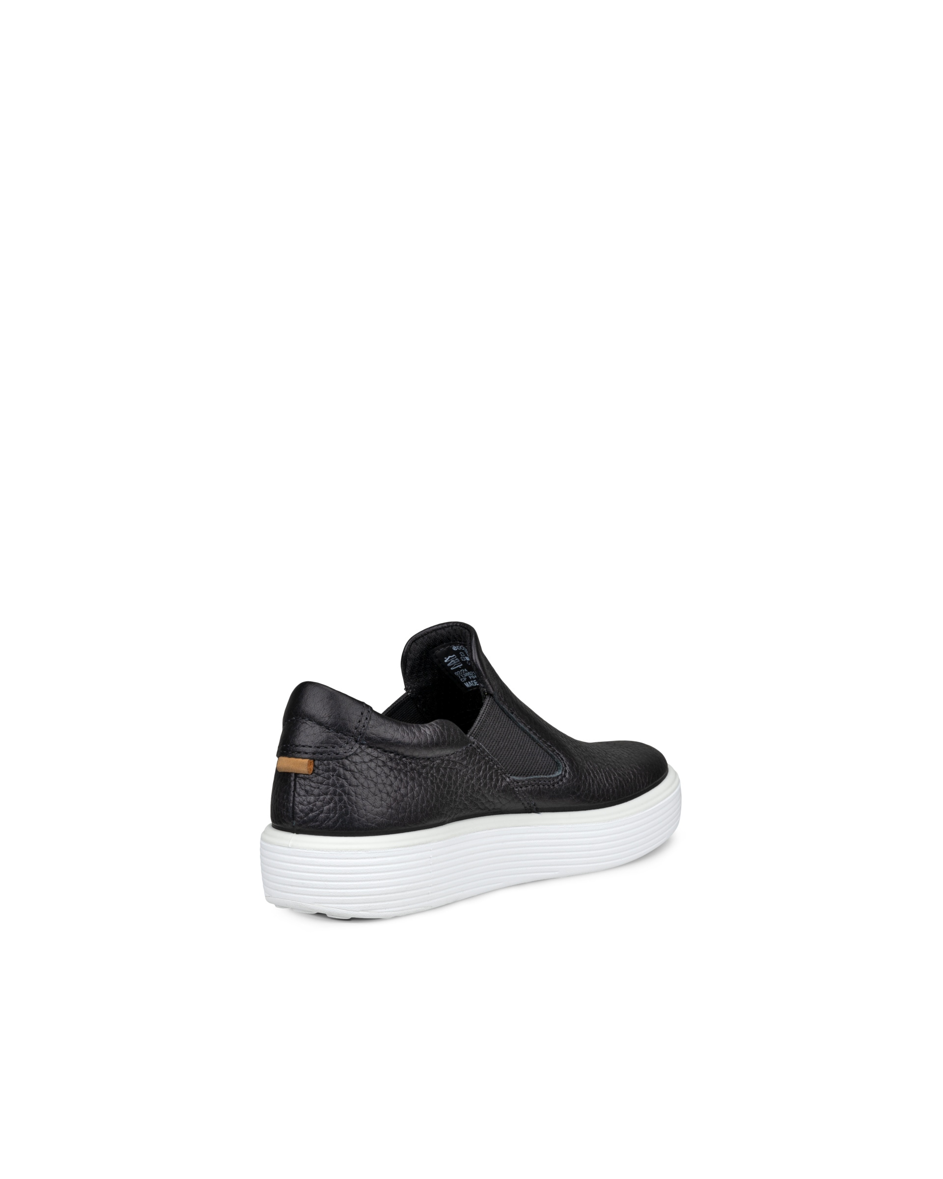 Kids' ECCO® Soft 60 Leather Slip-On - Black - Back