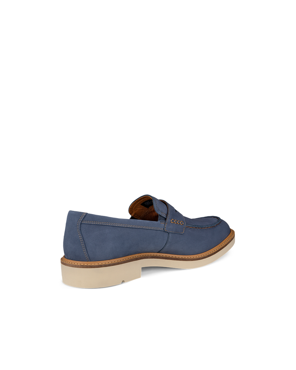 Men's ECCO® Metropole London Nubuck Moc-Toe Shoe - Blue - Back