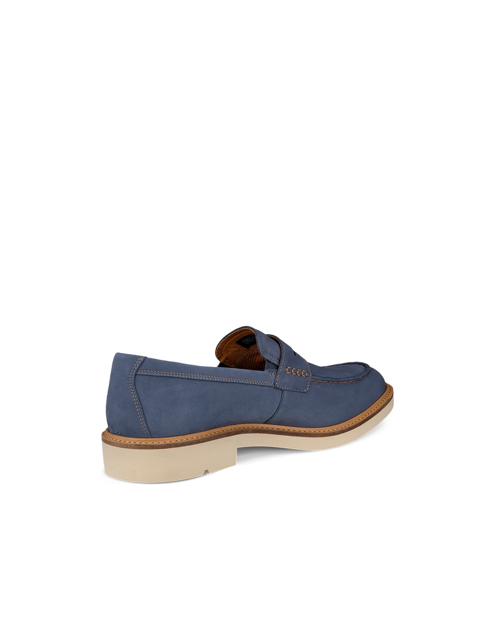 Men's ECCO® Metropole London Nubuck Moc-Toe Shoe - Blue - Back