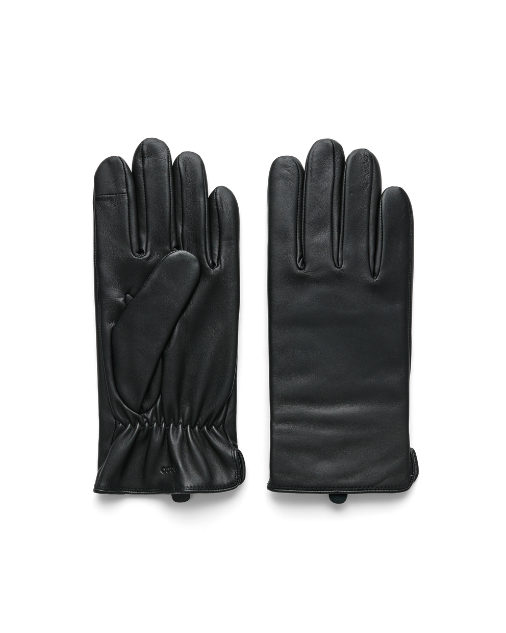 ECCO® Gants en cuir pour homme - Noir - Main