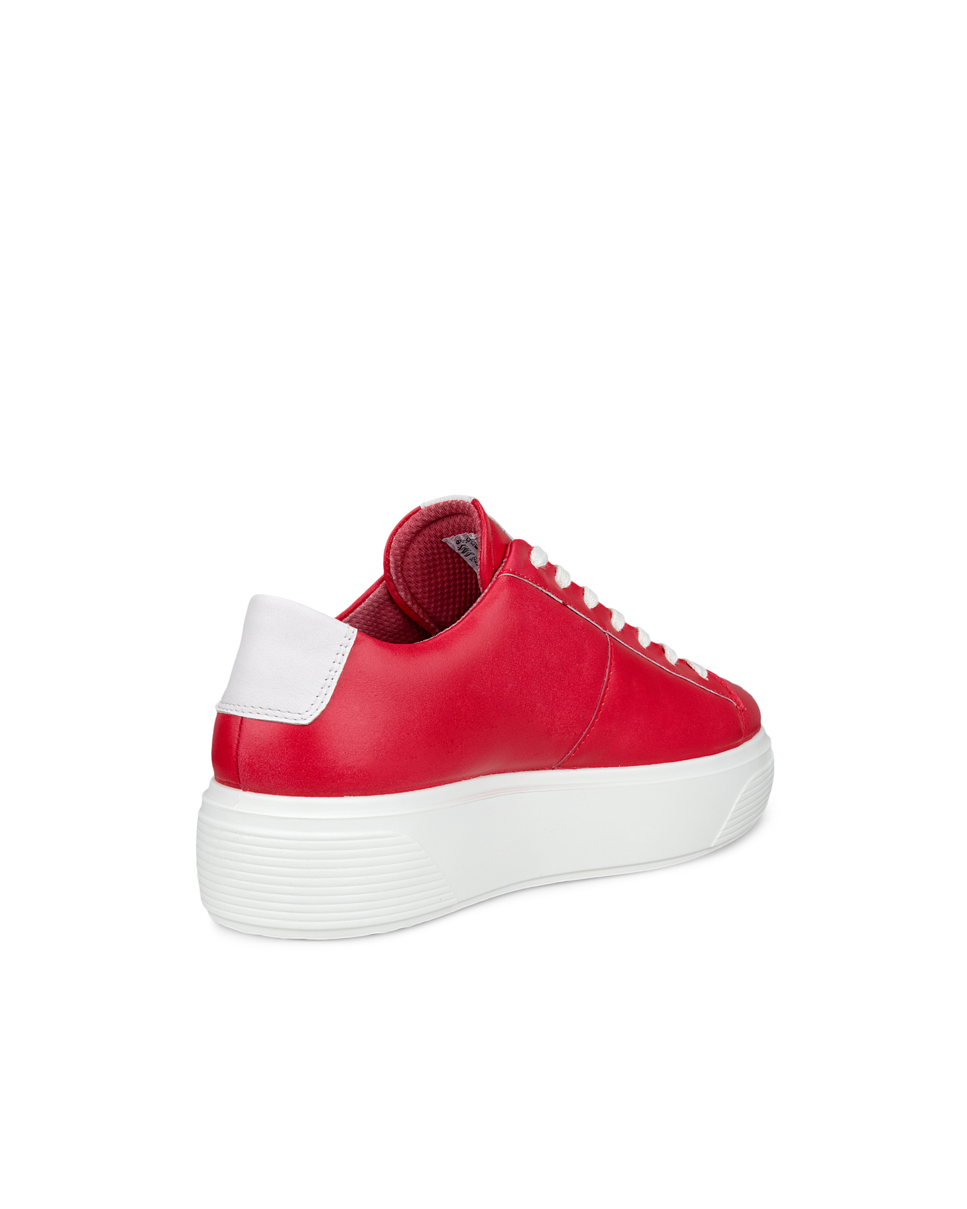 Women's ECCO® Street Platform Leather Platform Sneaker - Red - Back