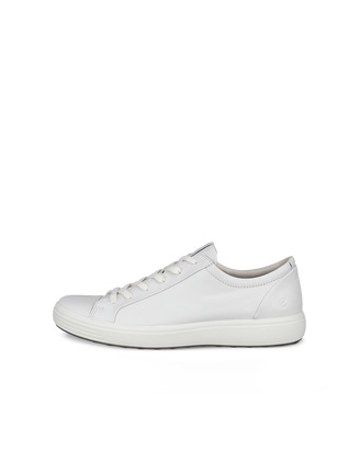 Men's ECCO® Soft 7 Leather Sneaker - White - Outside