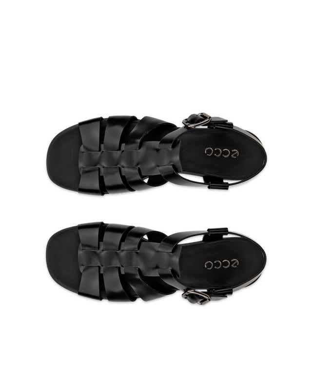 Alba Leather Sandals - Black