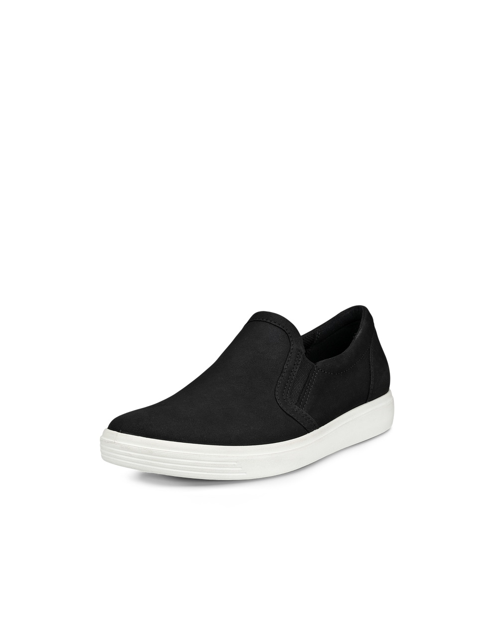 Women's ECCO® Soft Classic Nubuck Slip-On - Black - Main