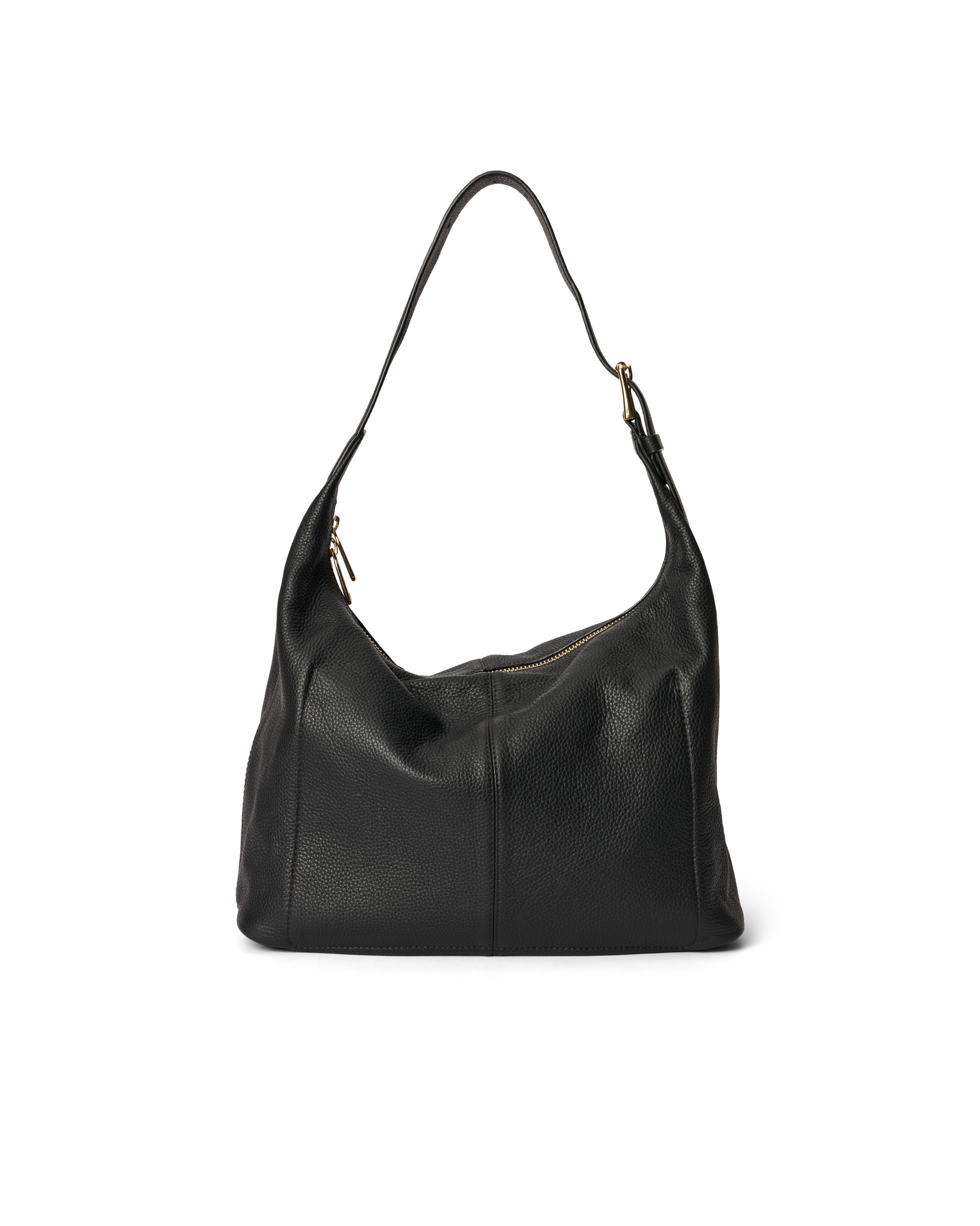 ECCO® Soft Medium Pebbled Leather Hobo Bag - Black - Back