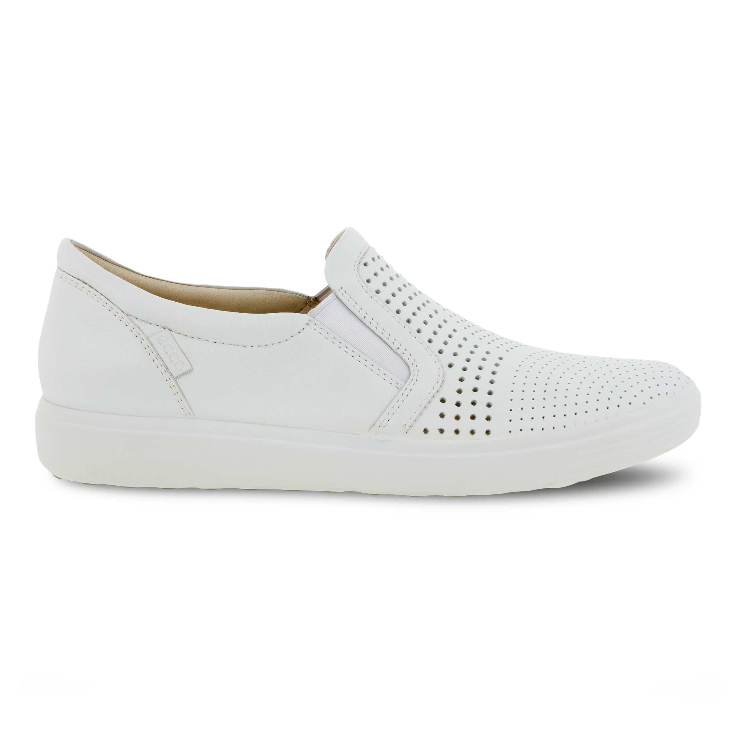 ECCO Soft 7 ウィメンズ レザースリッポンスニーカー - 白 - Outside