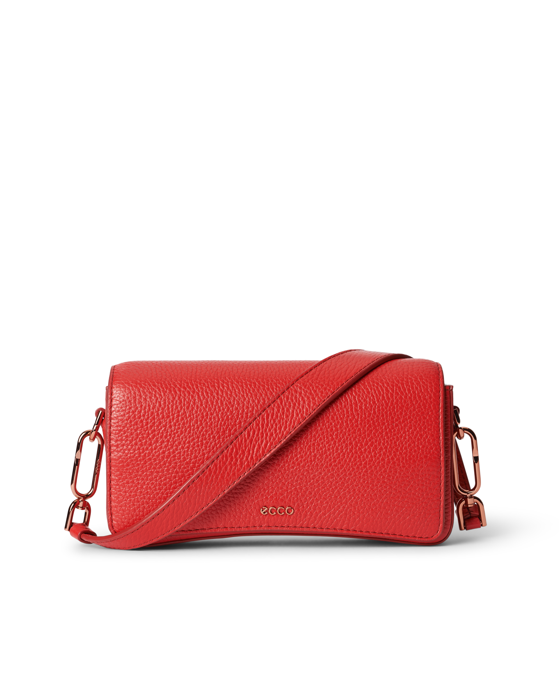 ECCO® Pinch Small Pebbled Leather Shoulder Bag - Red - Main