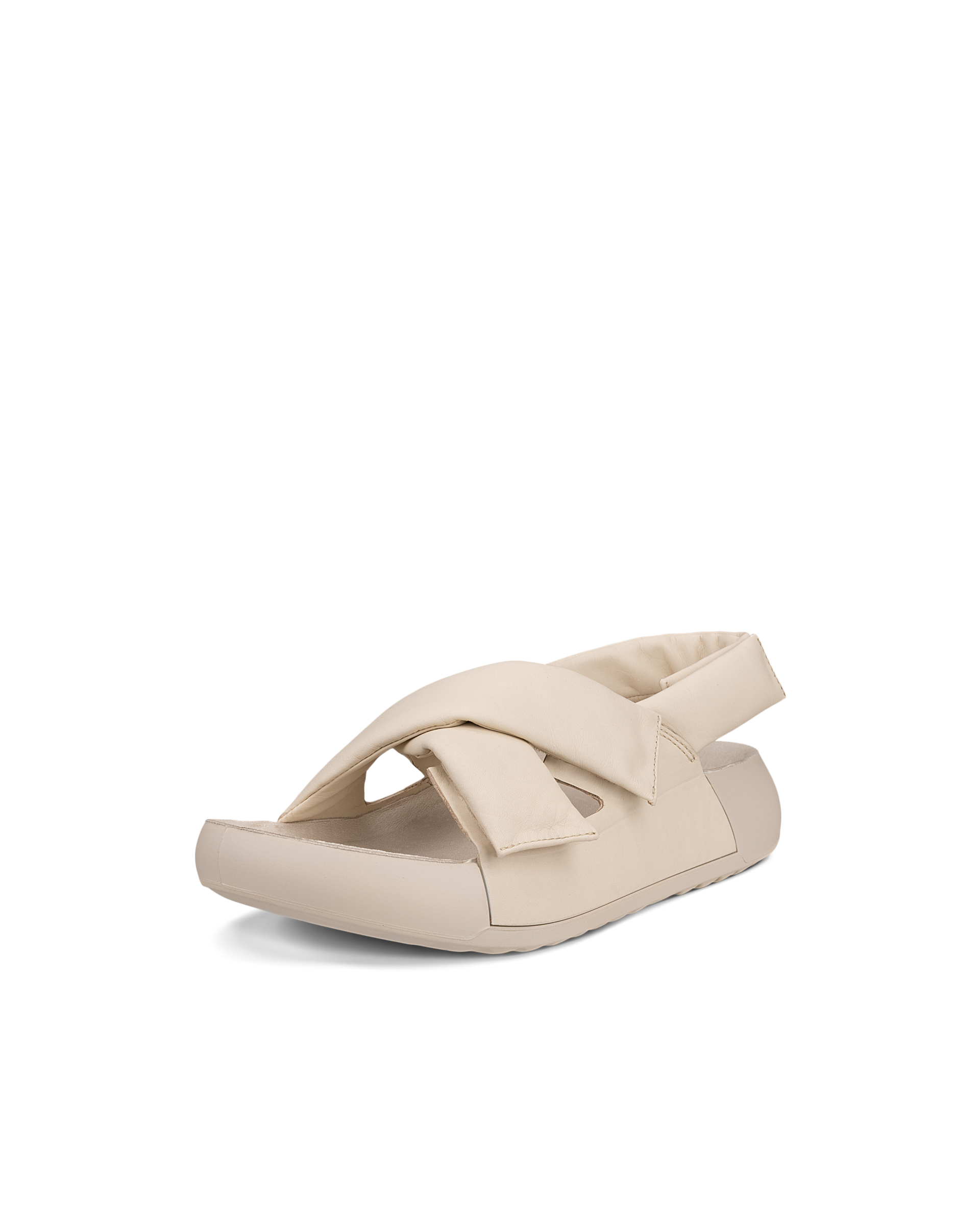 Women's ECCO® Cozmo Platform  Leather Sandal - Beige - Main