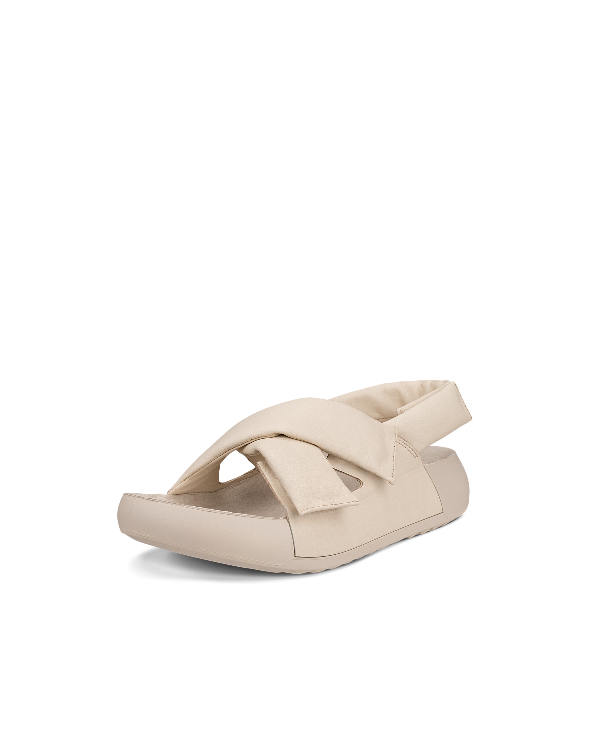 Women's ECCO® Cozmo PF Leather Sandal - Beige - Main