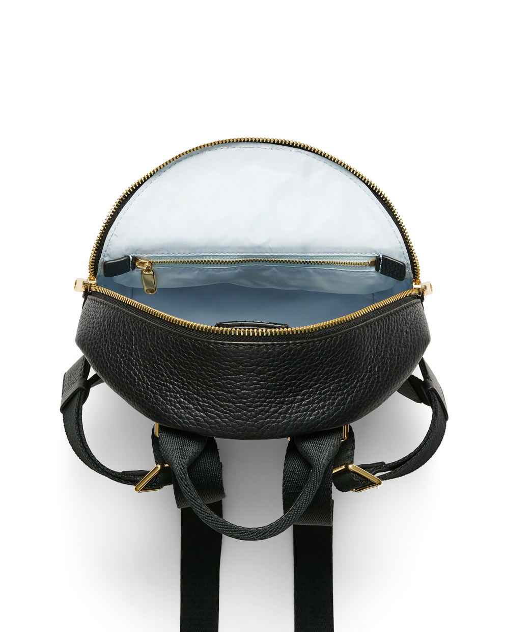 ECCO® Round Pack Pebbled Leather Backpack - Black - Birdeye