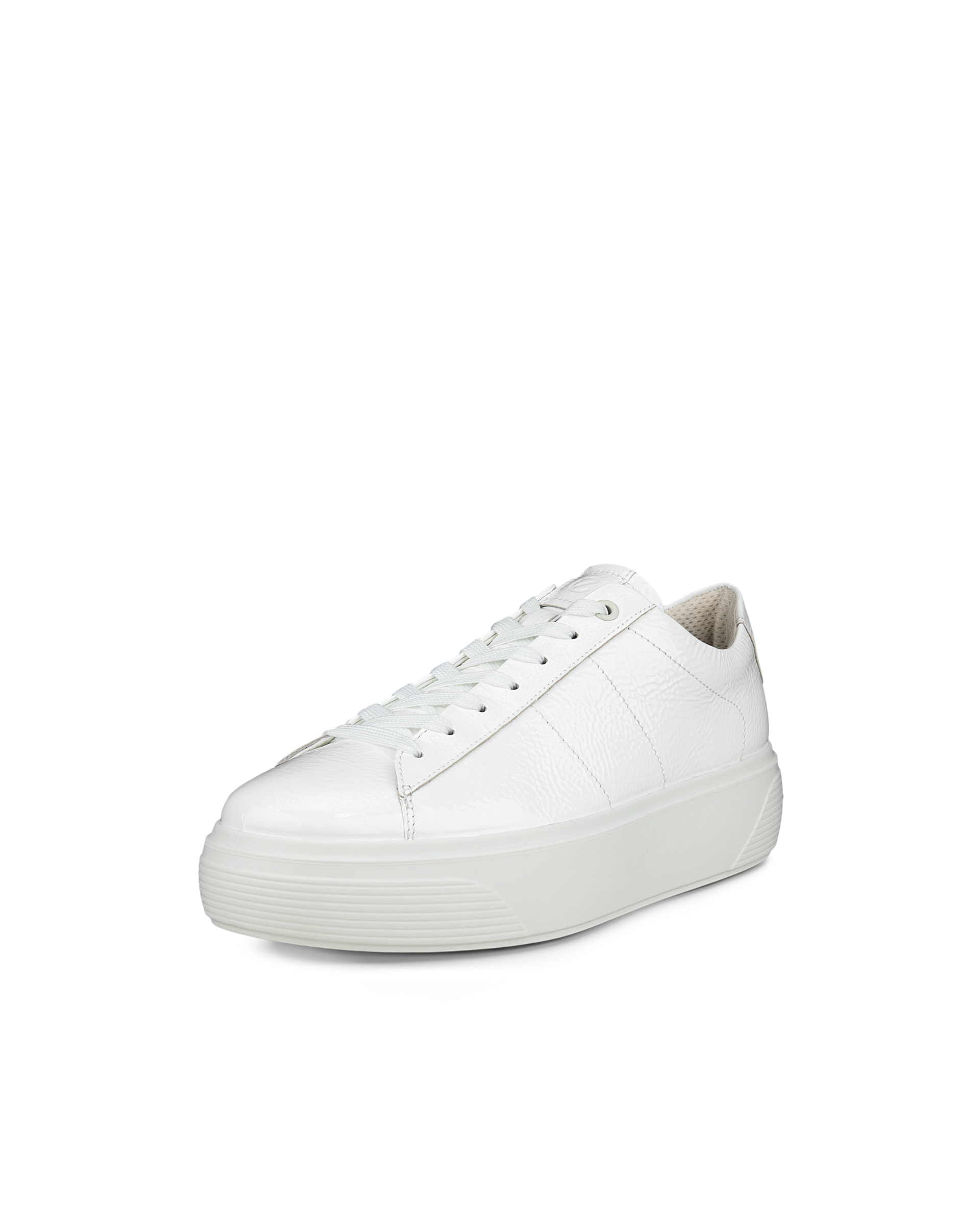 White leather clearance platform trainer