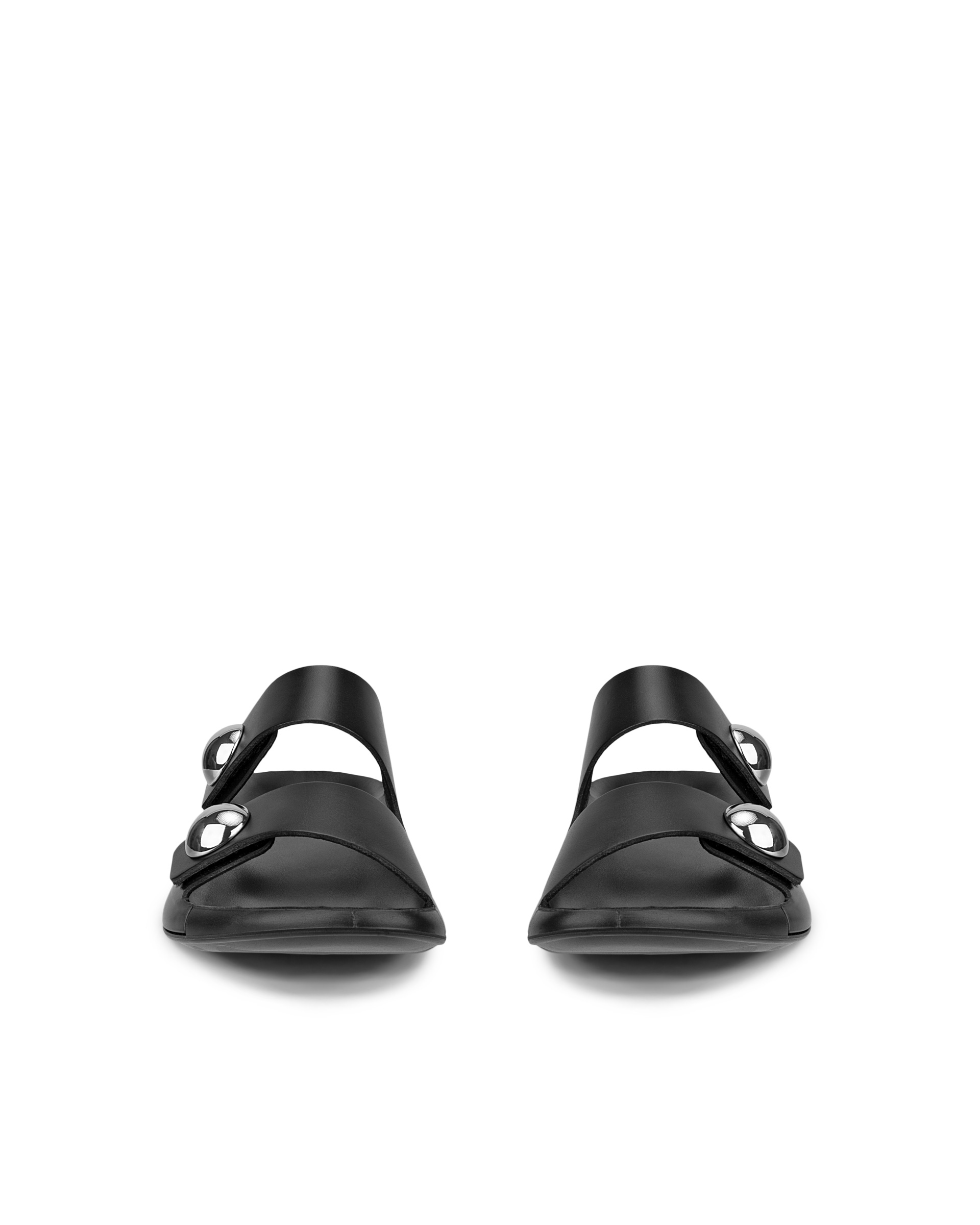 Women's ECCO® Cozmo Leather Two Strap Sandal - Black - Front pair