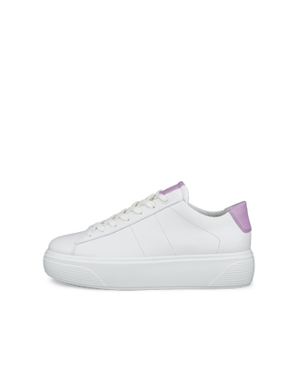 ECCO® Street Platform baskets en cuir pour femme - Blanc - Outside