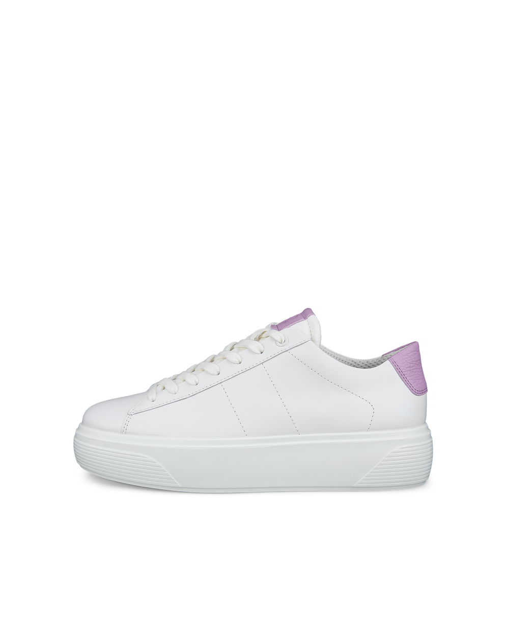 Women's ECCO® Street Platform Leather Sneaker - White - Outside