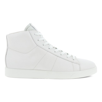 Men's ECCO® Street Lite Leather High-Top Sneaker - White - Outside