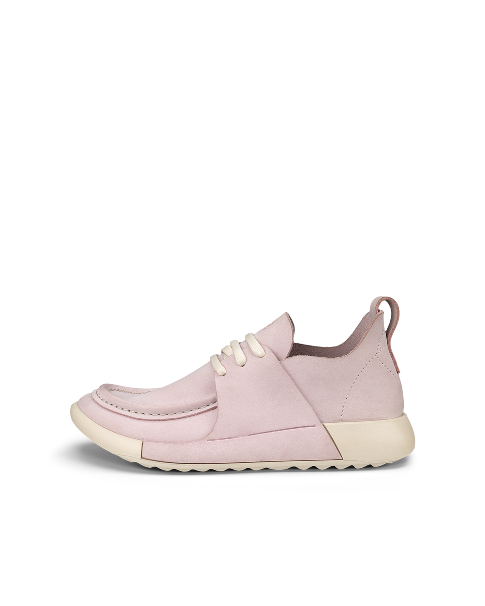 Women's ECCO® Cozmo Nubuck Moc-Toe Shoe - Pink - Outside