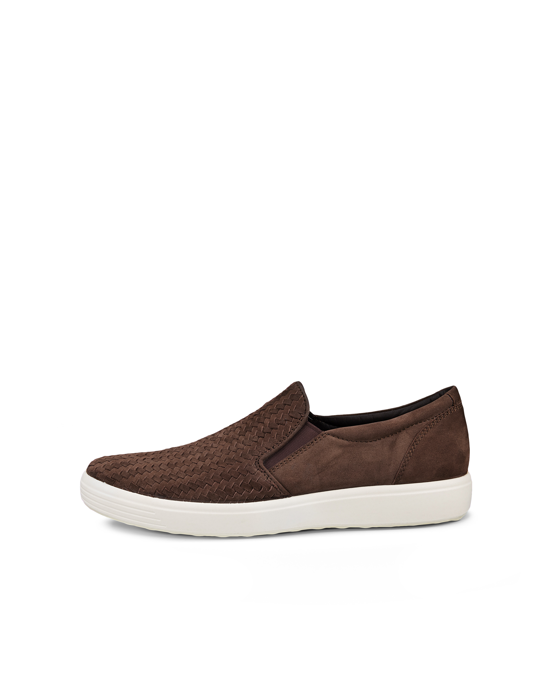 Men's ECCO® Soft 7 Nubuck Sneaker - Brown - Outside