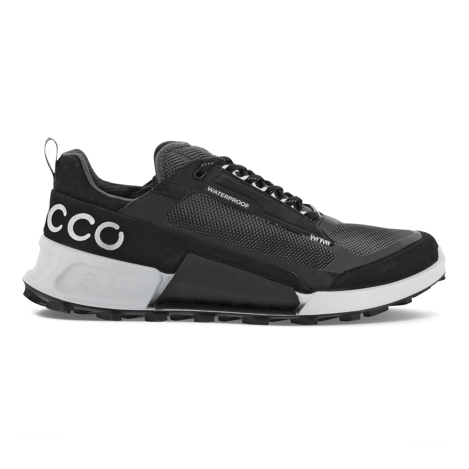 Men's ECCO® Biom 2.1 X Mountain Nubuck Waterproof Hiking Sneaker - Black - Outside