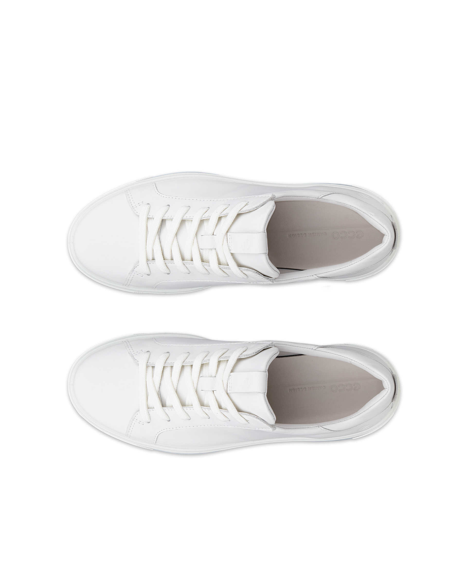 Women's ECCO® Street Tray Leather Sneaker - White - Top left pair