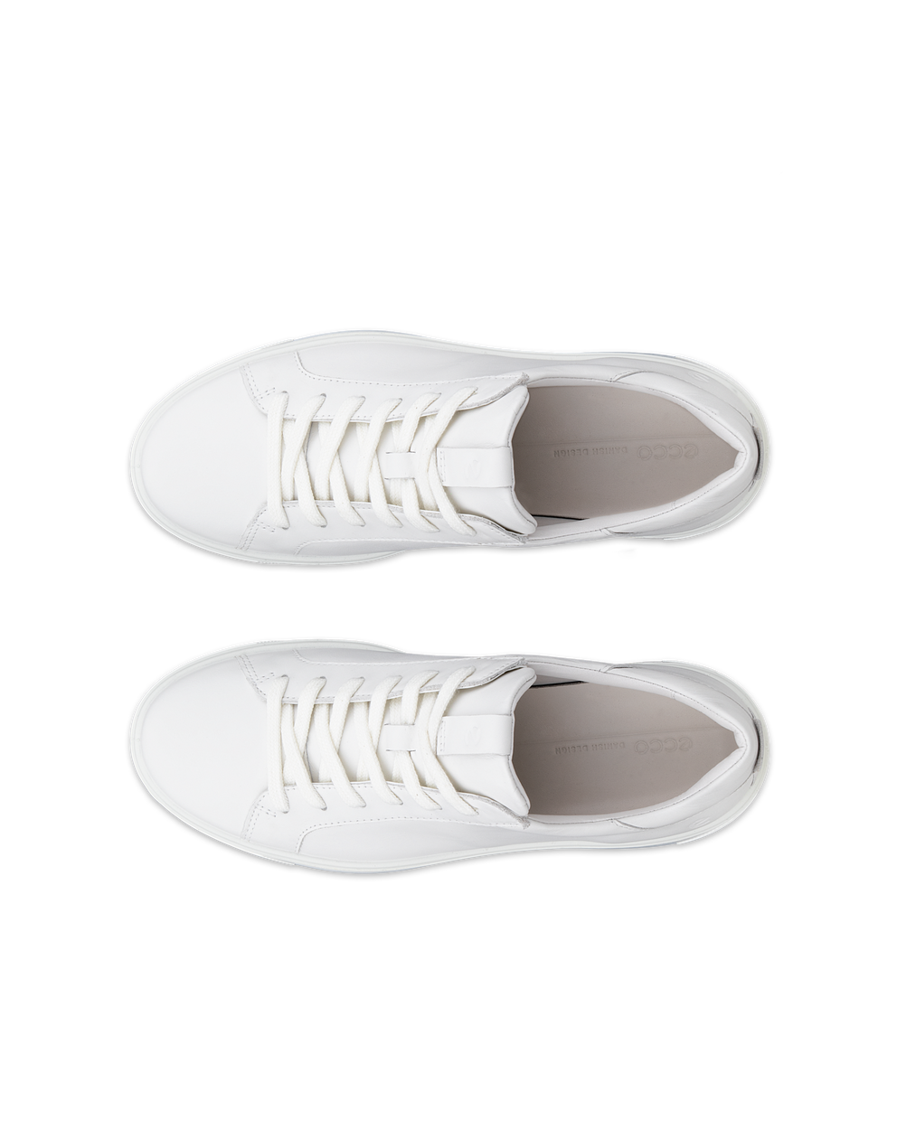 Women's ECCO® Street Tray Leather Sneaker - White - Top left pair