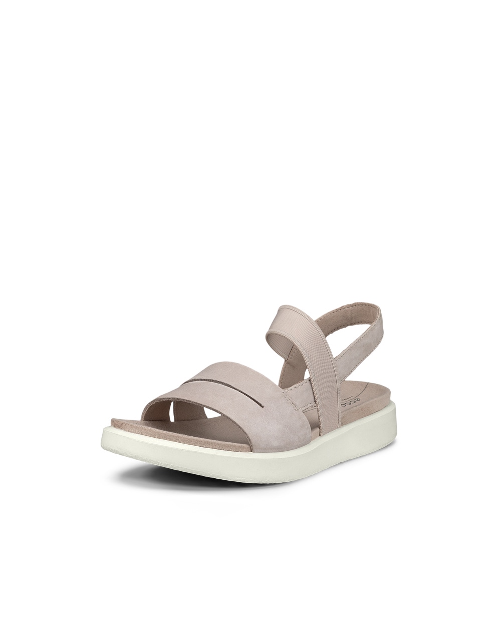 Women's ECCO® Yuma Nubuck Flat Sandal - Grey - Main