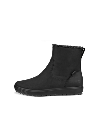 Women's ECCO® Soft 7 Tred Nubuck Mid-Cut Boot - Black - Outside