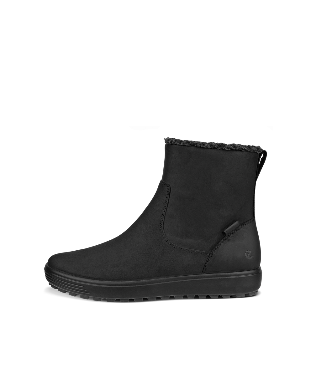 Women's ECCO® Soft 7 Tred Nubuck Mid-Cut Boot - Black - Outside