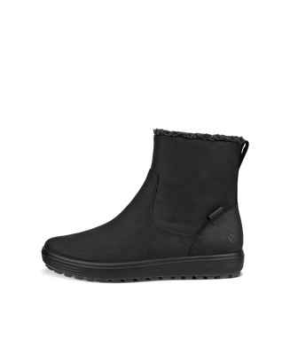 Women's ECCO® Soft 7 Tred Nubuck Mid-Cut Boot - Black - Outside