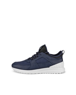 Men's ECCO® Astir Lite Leather Sneaker - Blue - Outside