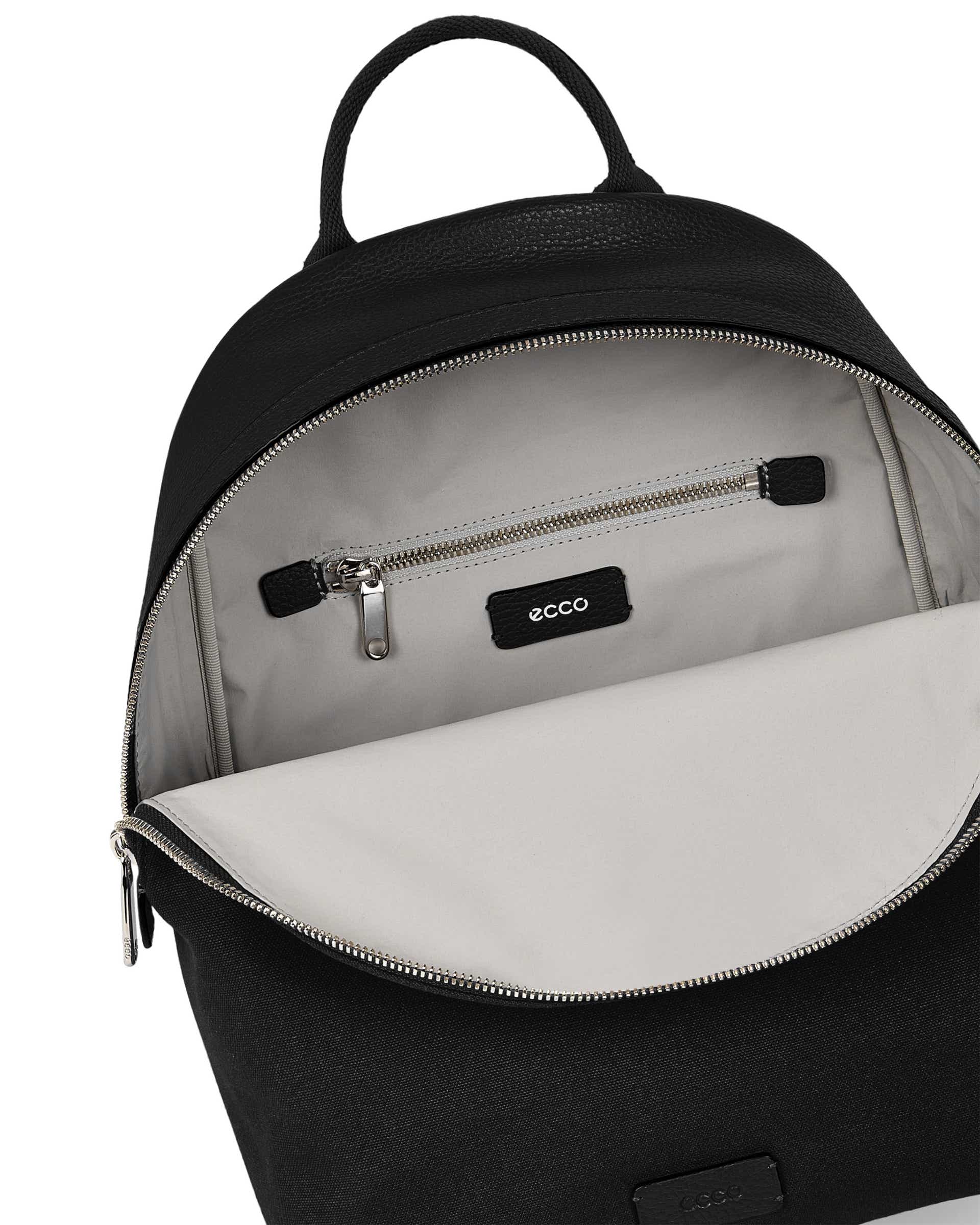 ECCO® Textureblock Textile Small Backpack - Black - Inside