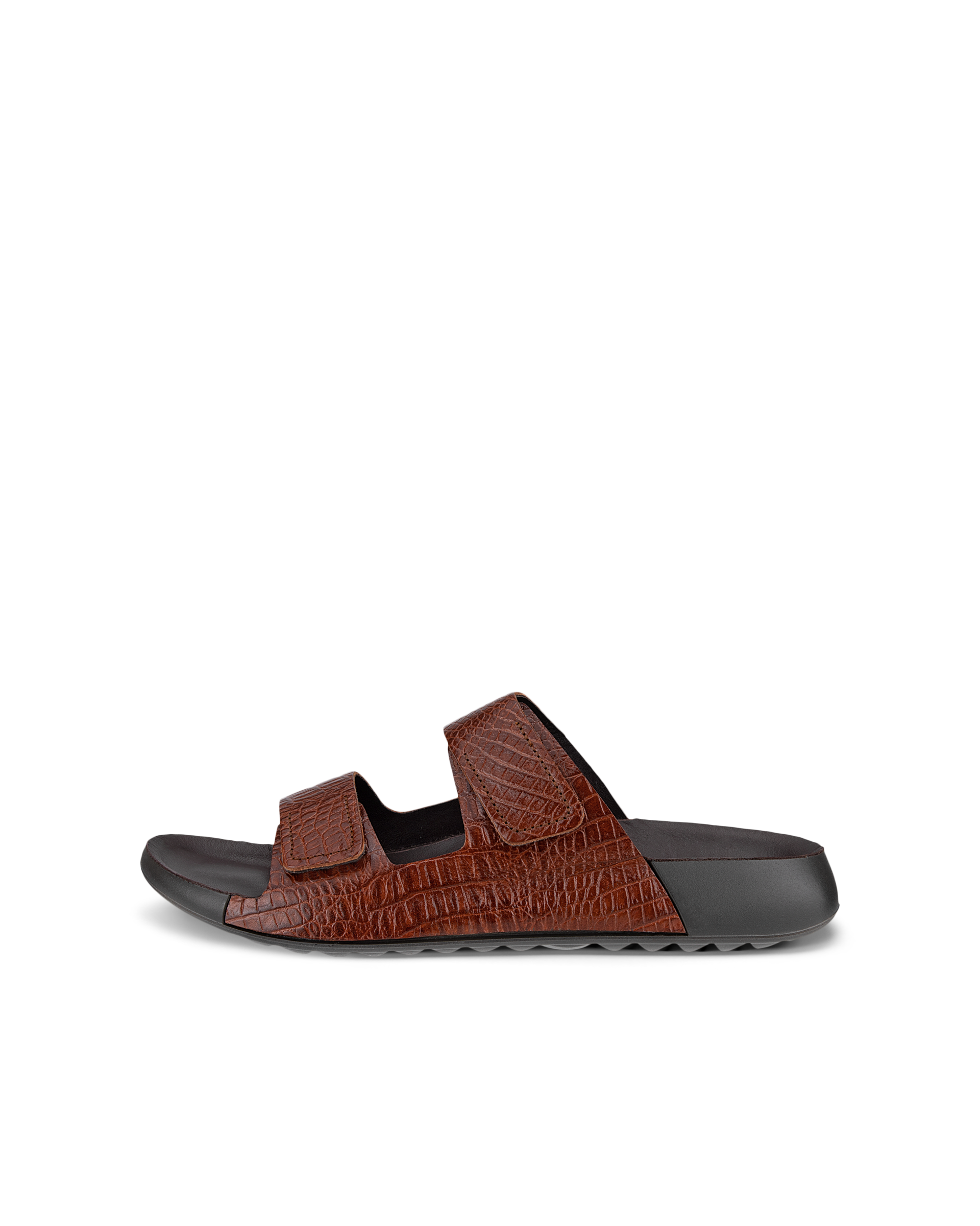 Women's ECCO® Cozmo Leather Two Strap Sandal - Brown - Outside