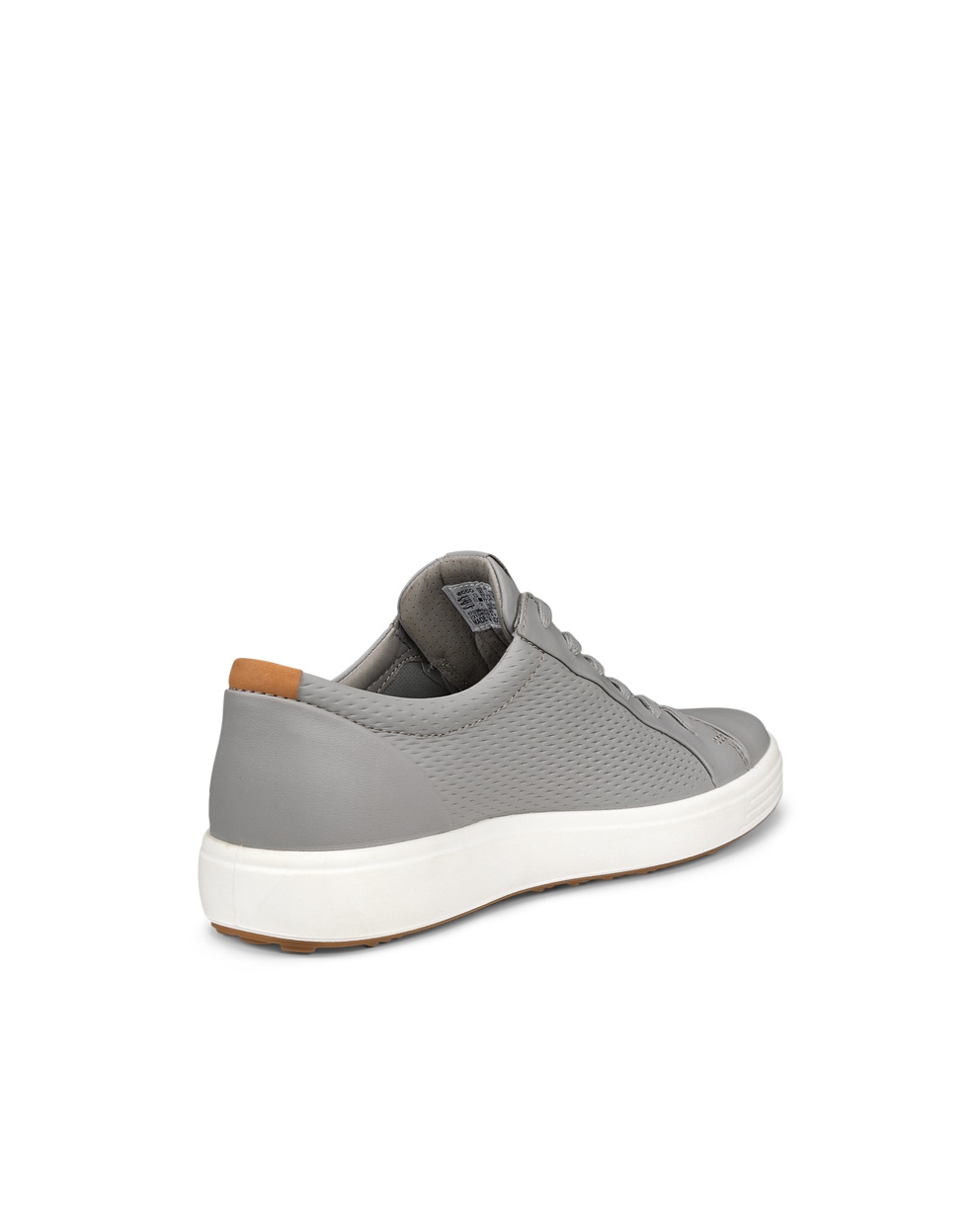 Men's ECCO® Soft 7 Leather Sneaker - Grey - Back