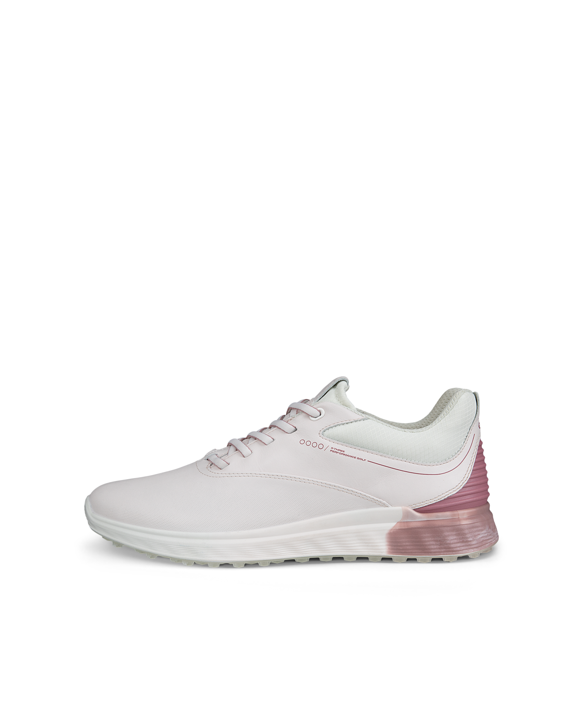 Women's ECCO® Golf S-Three Leather Gore-Tex Golf Shoe - Pink - Outside