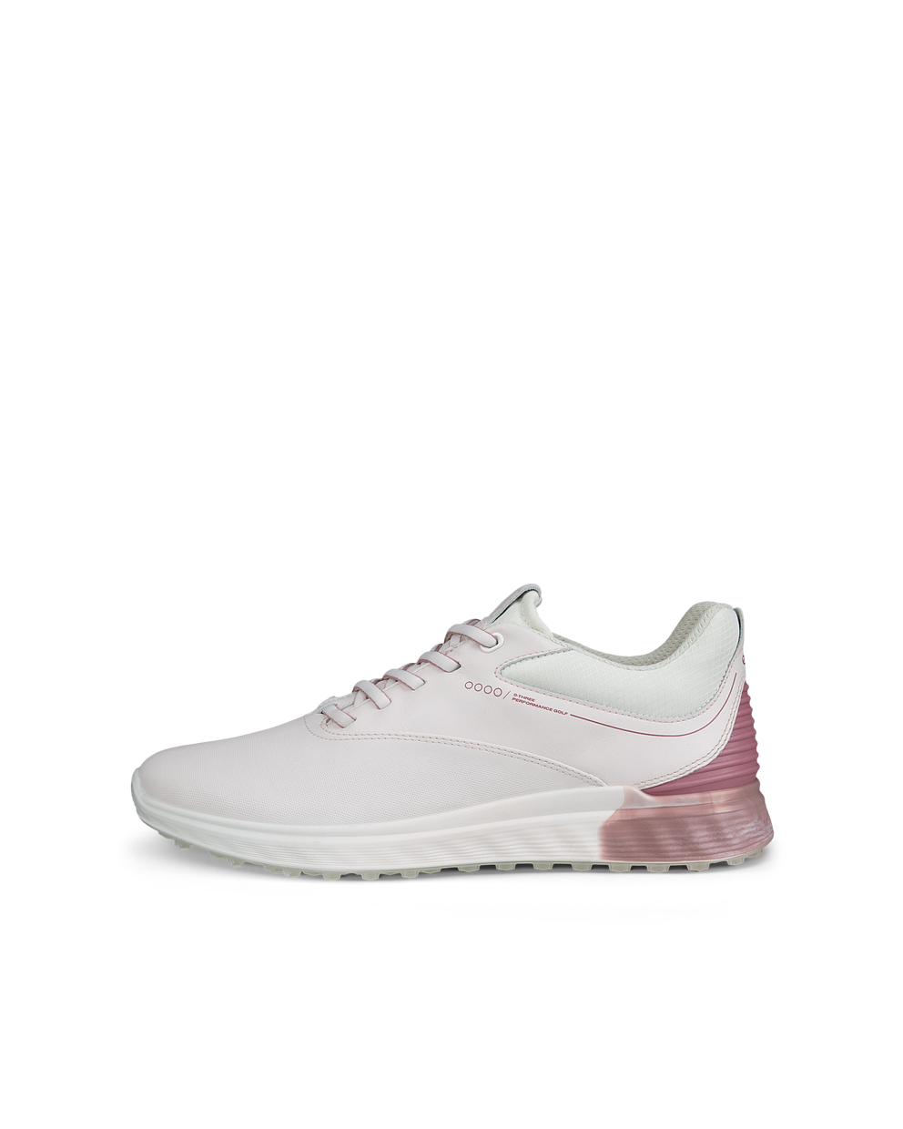 Women's ECCO® Golf S-Three Leather Gore-Tex Golf Shoe - Pink - Outside