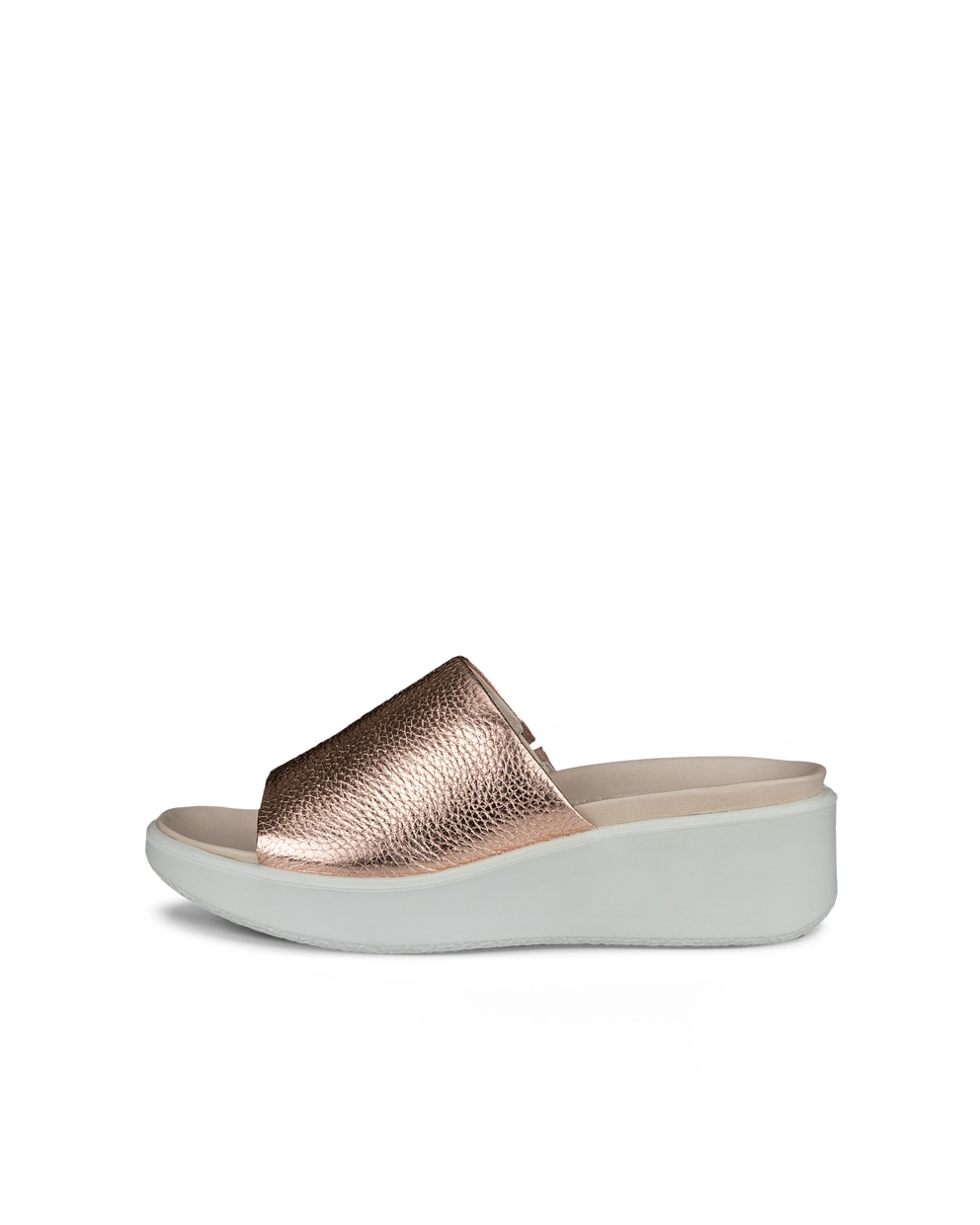 Women's ECCO® Flowt Wedge LX Leather Slide - Metallics - Outside