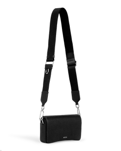 ECCO® Pinch Small Pebbled Leather Pinch Crossbody Bag - Black - Main