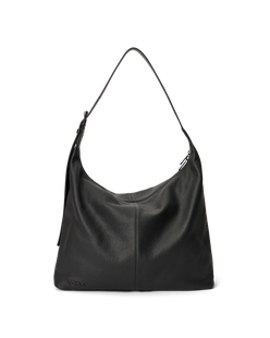 ECCO® Soft Large Pebbled Leather Hobo Bag - Black - Main