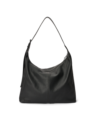 ECCO® Soft Large Pebbled Leather Hobo Bag - Black - Main