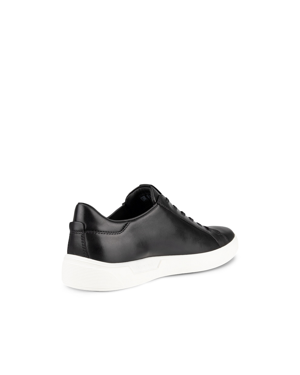 Men's ECCO® Street Tray Leather Sneaker - Black - Back