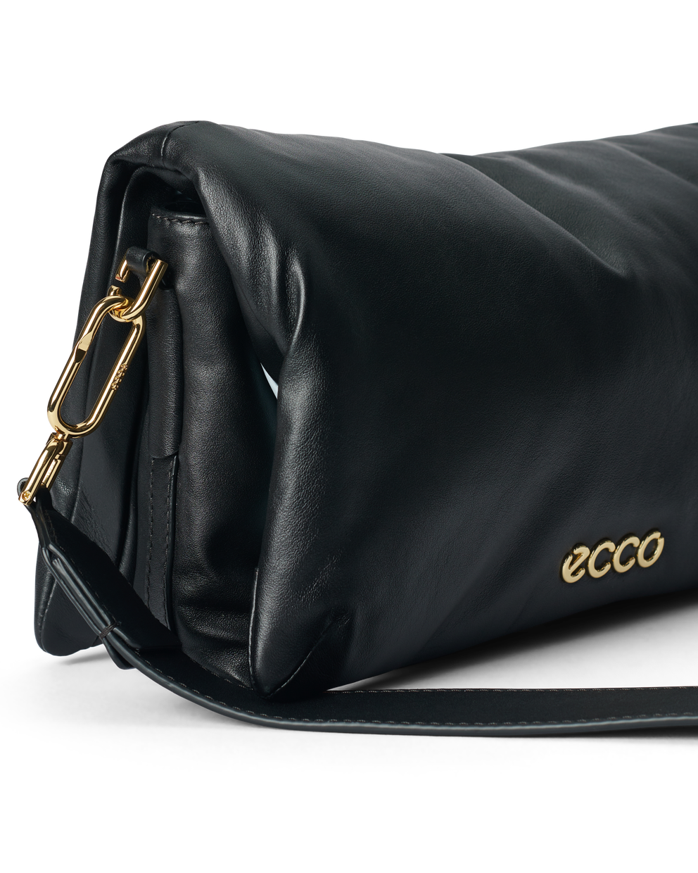 ECCO® Pinch Soft Large Leather Crossbody Bag - Black - Detail-1