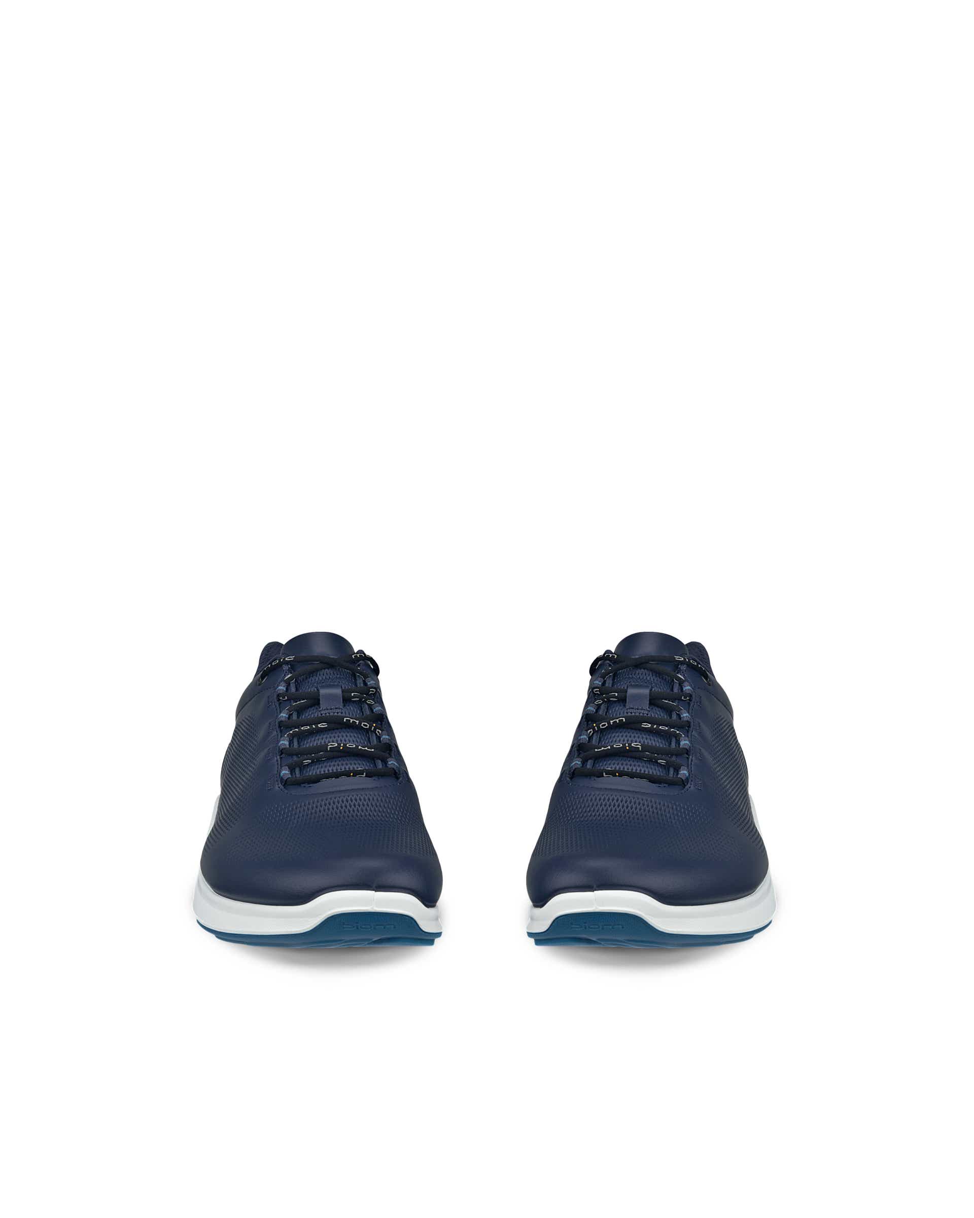 Men's ECCO® Biom Fjuel Leather Outdoor Shoe - Blue - Front pair