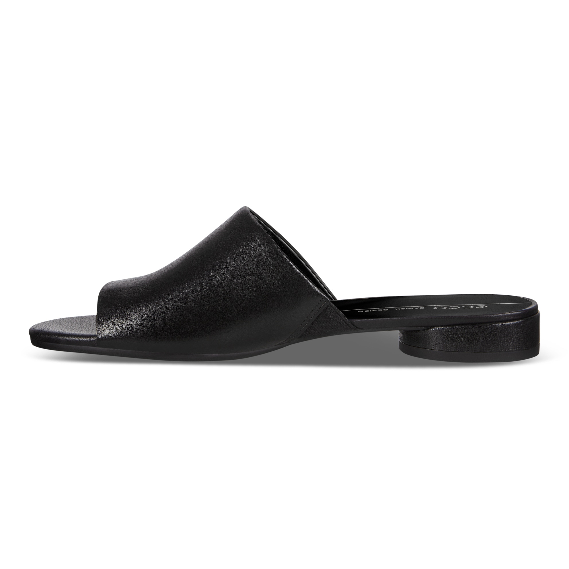 Women's ECCO® Flat Sandal II Leather Flat Sandal - Black - Inside